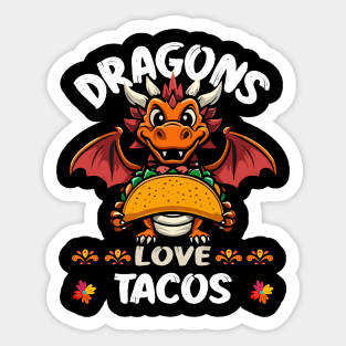 Dragons Love Tacos Sticker